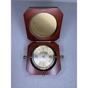 Linden Nautical Clock Wood & Brass in Gorgeous Display Box